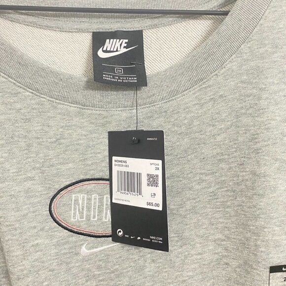 Nike Sportswear Plus Size Heather Gray Sweat Shorts Romper w/Pockets Size 2X NWT - Picture 9 of 12